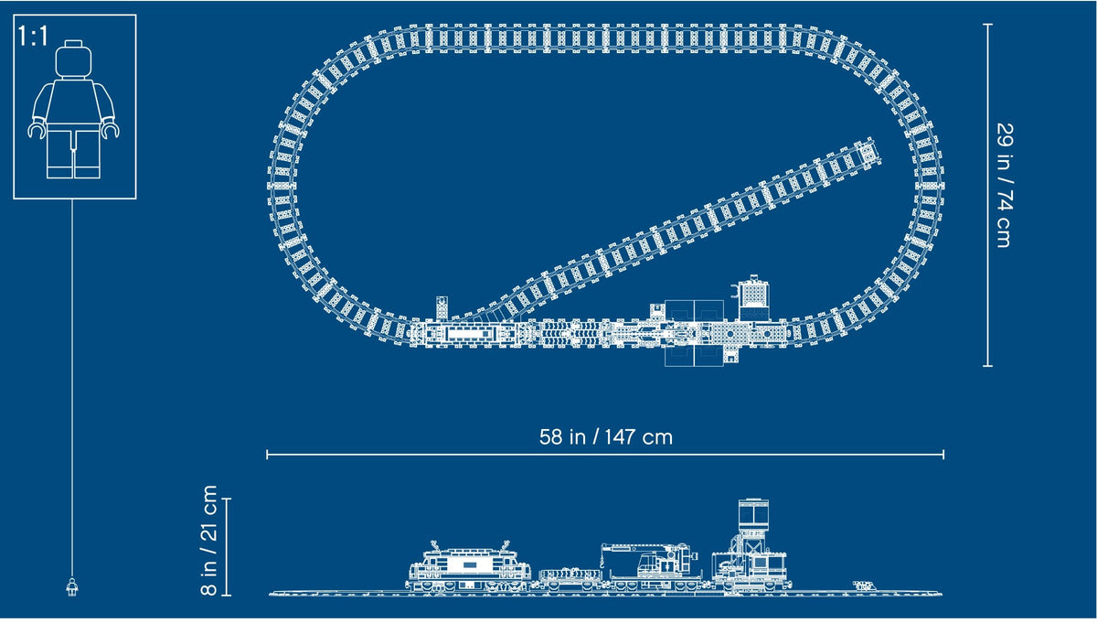 LEGO 60198 Cargo Train play scene on track with switch