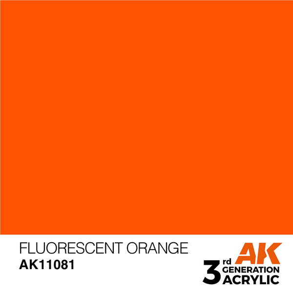 FLUORESCENT ORANGE AK Interactive 3G Acrylic (.57 oz.) bottle