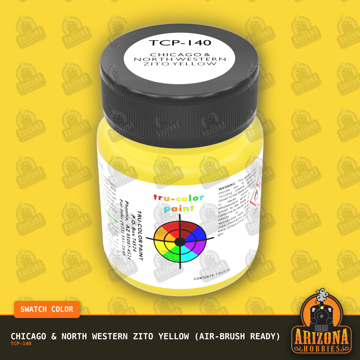 Chicago & North Western ZITO YELLOW 1-oz bottle (Air-brush) Tru-Color Paint-with color swatch-Arizona Hobbies