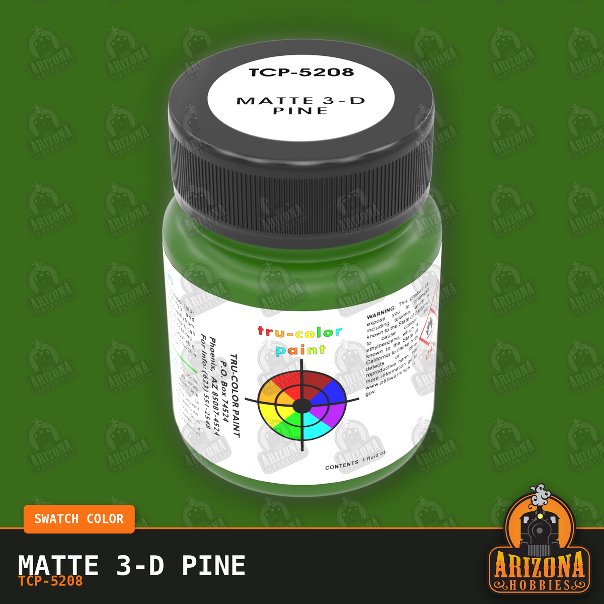 Matte 3-D PINE WOOD 1-oz bottle (Air-brush) Tru-Color Paint-with color swatch-Arizona Hobbies