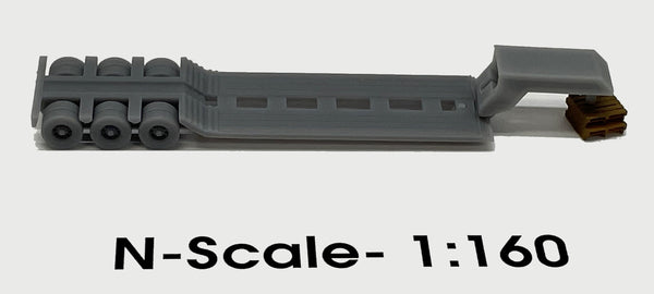 Lowboy Trailer with Hitch N-Scale