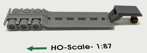 Lowboy Trailer with Hitch HO-Scale