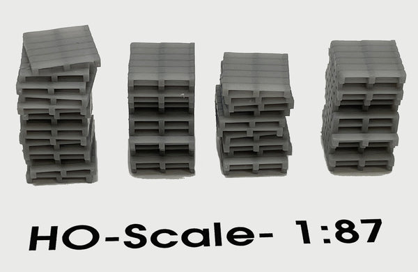 Tall Pallet Stacks (4 stacks) HO-Scale
