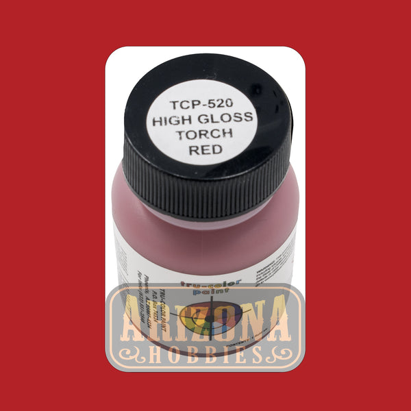 High-Gloss TORCH RED 1-oz bottle (Airbrush-ready) Tru-Color Paint