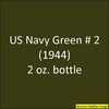 U.S. Navy GREEN No. 2 (1944-1945) 2 oz. bottle (Airbrush-ready) tcp-1033-2
