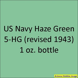 U.S. Navy HAZE GREEN 5-HG (revised 1943) 1 oz. bottle (Airbrush-ready) tcp-1091-1