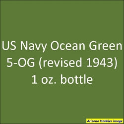 U.S. Navy OCEAN GREEN 5-OG (revised 1943) 1 oz. bottle (Airbrush-ready) tcp-1089-1