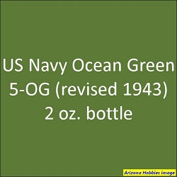 U.S. Navy OCEAN GREEN 5-OG (revised 1943) 2 oz. bottle (Airbrush-ready) tcp-1089-2