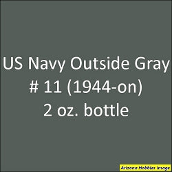 U.S. Navy OUTSIDE GRAY No. 11 (1944-1945) 2 oz. bottle (Airbrush-ready) tcp-1095-2