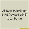 U.S. Navy PALE GREEN 5-PG (revised 1943) 1 oz. bottle (Airbrush-ready) tcp-1090-1