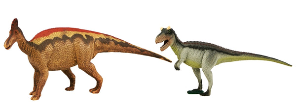 Carnotaurus and Corythosaurus 1:40 scale models London Natural History Museum