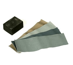 Micromesh polishing cloth set with various grit options for achieving a smooth finish on model surfaces