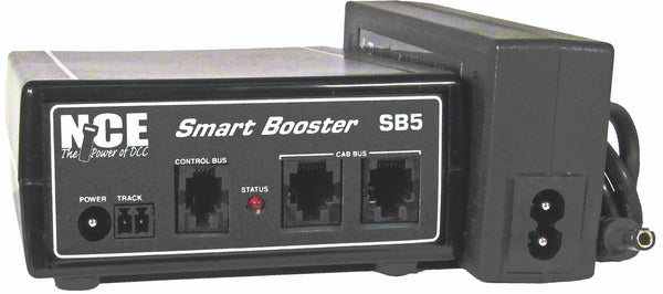 NCE 524-037 SB5 UK 5-amp Smart Booster with International Power Supply and UK Power Cord - Arizona Hobbies LLC