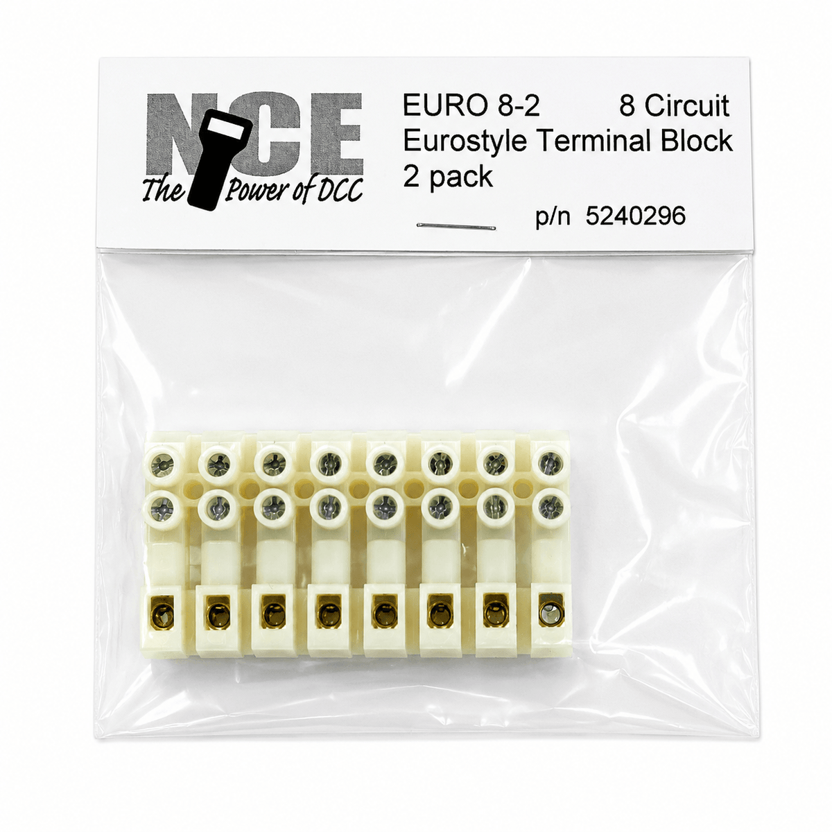 NCE 523-296 Euro 8-2 Terminal Strip (2-Pack)