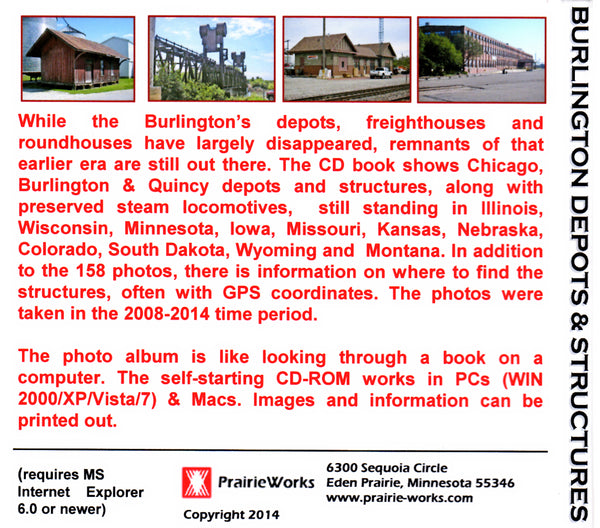 Burlington Route Depots and Structures from 2008 to 2014 Time Period (Photo CD Book)