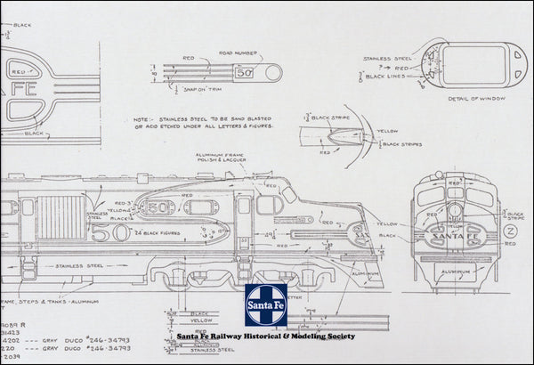 Santa Fe Railway Diesel Locomotive Painting and Lettering Guide for Model Railroaders