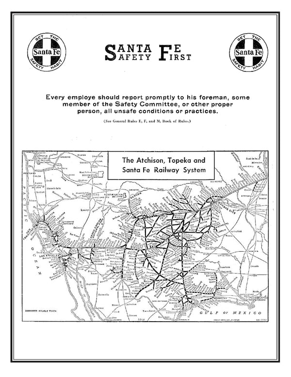Santa Fe Railway 1950 System Time Table Reprint