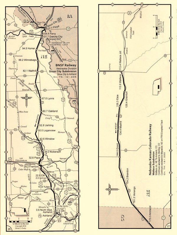 NEBRASKA Railroad Maps
