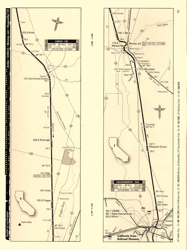 AMTRAK Seattle to Los Angeles Route Maps