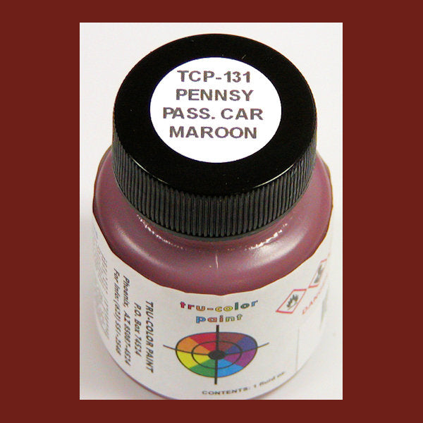 Pennsylvania Railroad PASSENGER CAR MAROON 1 oz. bottle (Airbrush-ready) TCP-131-1
