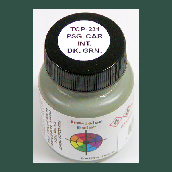 Passenger Car Interior DARK GREEN 1 oz. bottle (Airbrush-ready) TCP-231-1