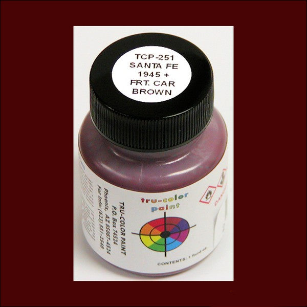 Santa Fe FREIGHT CAR BROWN 1945-1990s 1 oz. bottle (Airbrush-ready) TCP-251-1