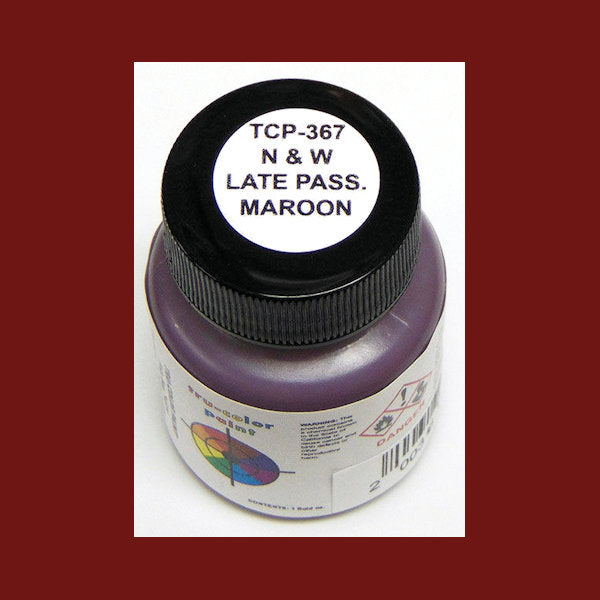 Norfolk & Western Late Passenger Car MAROON 1 oz. bottle (Airbrush-ready) TCP-367-1