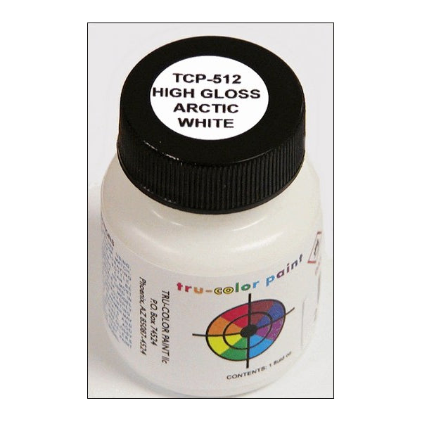 High-gloss ARCTIC WHITE 1 oz. bottle (Airbrush-ready) TCP-512-1