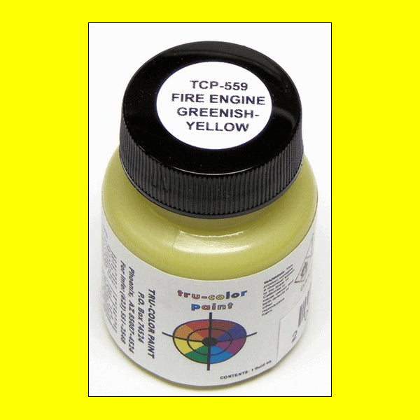 High-gloss FIRE ENGINE GREENISH-YELLOW 1 oz. bottle (Airbrush-ready) TCP-559-1