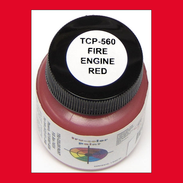 High-gloss FIRE ENGINE STANDARD RED 1 oz. bottle (Airbrush-ready) TCP-560-1
