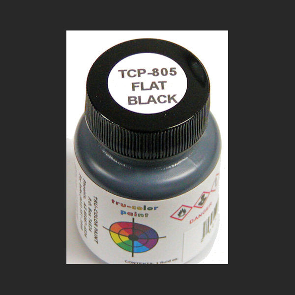 Flat BLACK 1 oz. bottle (Paint brush-ready) TCP-805-1