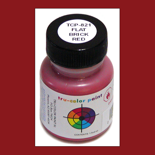 Flat BRICK RED 1 oz. bottle (Paint brush-ready) TCP-821-1