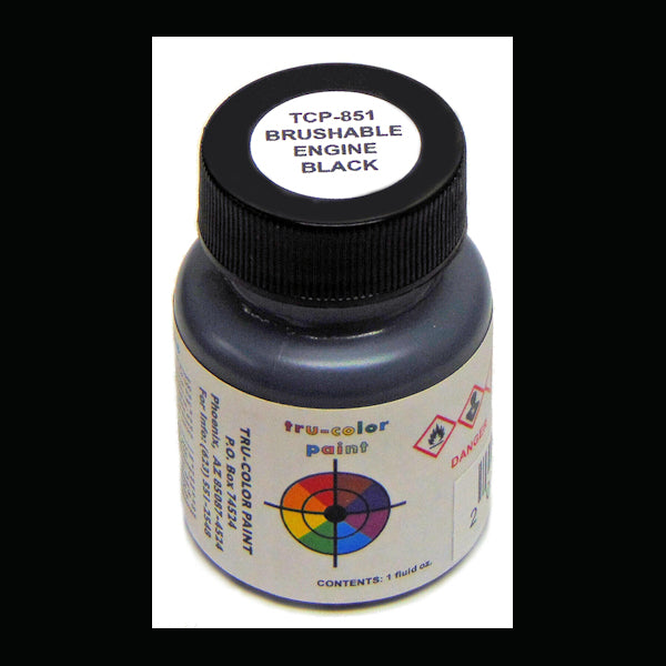 Flat ENGINE BLACK 1 oz. bottle (Paint brush-ready) TCP-851-1