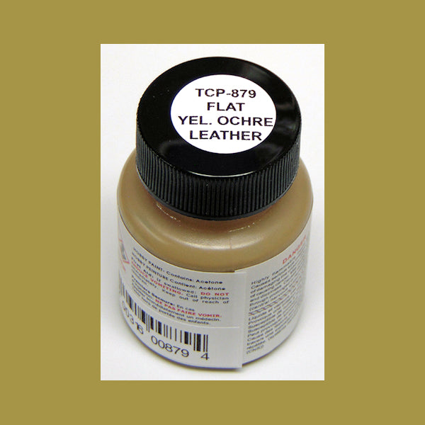 Flat YELLOW OCHRE LEATHER 1 oz. bottle (Paint brush-ready) TCP-879-1