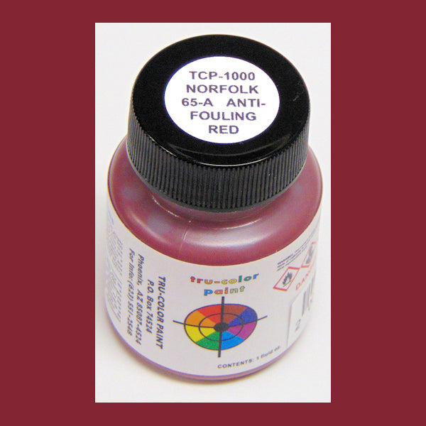 U.S. Navy ANTI-FOULING RED Norfolk 65-A 1 oz. bottle (Airbrush-ready) tcp-1000-1