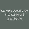 U.S. Navy OCEAN GRAY No. 17 (1944-1945) 2 oz. bottle (Airbrush-ready) tcp-1094-2