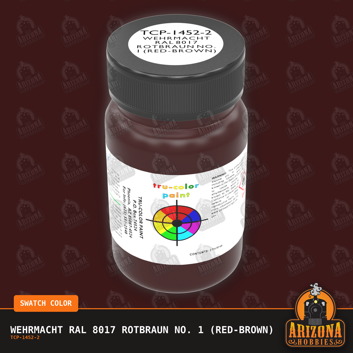 Wehrmacht RAL 8017 Rotbraun No. 1 (RED-BROWN) 2-oz bottle (Air-brush) Tru-Color Paint SPECIAL ORDER ONLY