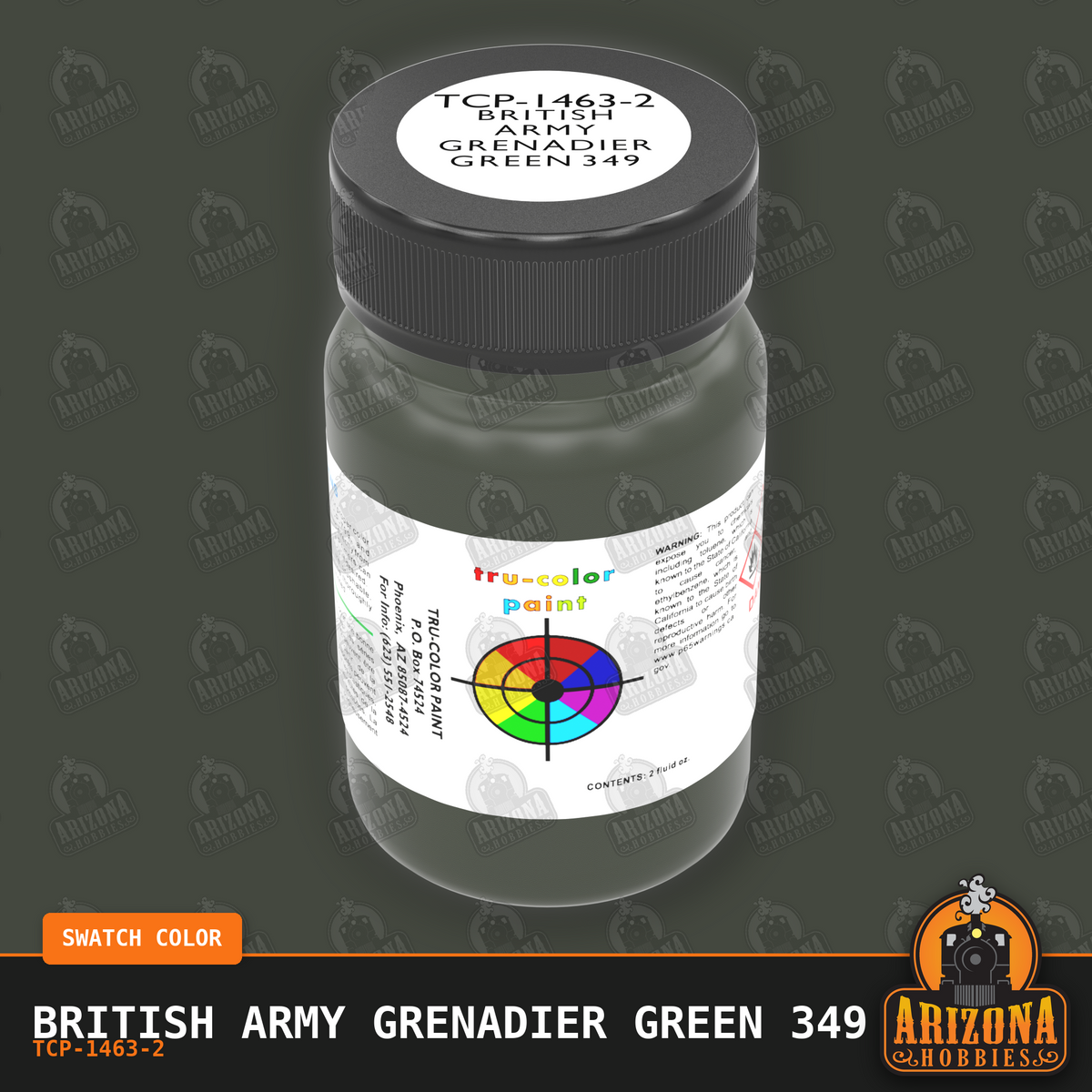 British Army Armored GRENADIER GREEN 349 North Africa (Slate) 2-oz bottle (Air-brush) Tru-Color Paint SPECIAL ORDER ONLY