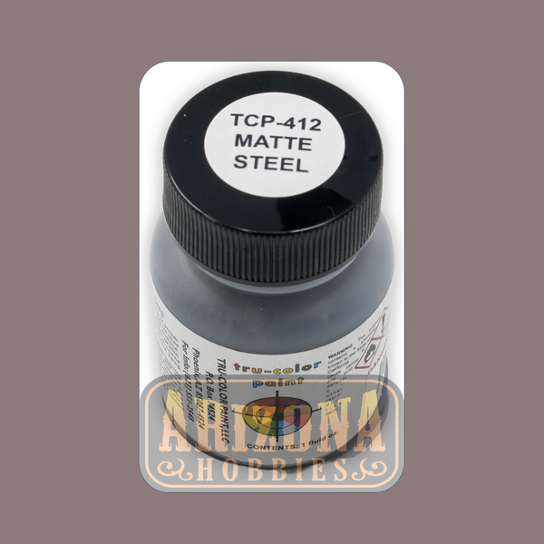 Matte STEEL 1-oz bottle (Airbrush-ready) Tru-Color Paint