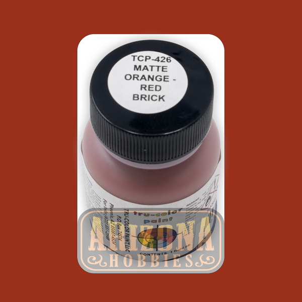 Matte BRICK ORANGE-RED 1-oz bottle (Airbrush-ready) Tru-Color Paint