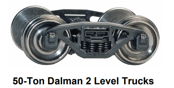 HO Dalman Trucks w/Lateral-Motion Detail w/RP-25 wheelsets (two trucks)