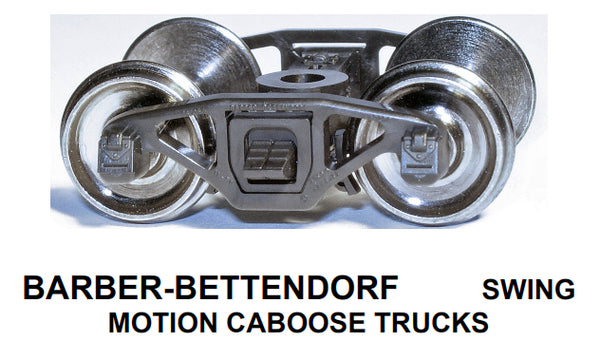 HO Barber-Bettendorf Swing-Motion Caboose Trucks w/RP-25 wheelsets (two trucks)