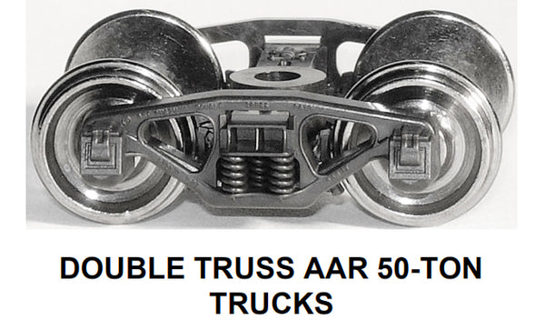 HO Double-Truss AAR 50-ton Trucks w/RP-25 wheelsets (two trucks)