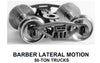HO Barber Lateral-Motion 50-ton Trucks w/semi-scale wheelsets (two trucks)
