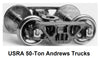 HO USRA 50-ton Andrews Trucks w/semi-scale wheelsets (two trucks)