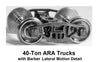 HO 40-ton ARA Trucks w/Barber Lateral-Motion Detail w/semi-scale wheelsets (two trucks)