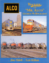 Trackside with Mr. Alco book cover featuring colorful images of locomotives and trains in various settings