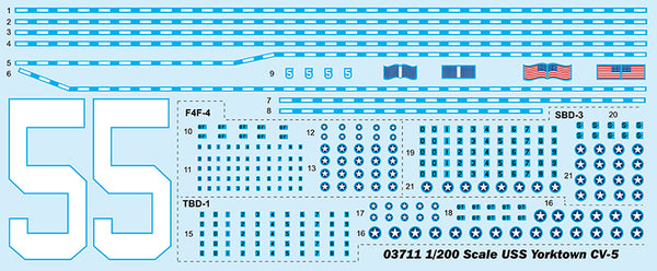 USS Yorktown CV5 WWII Aircraft Carrier 1:200 scale