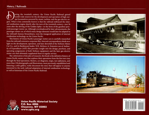 W. R. McKeen and Union Pacific Motor Cars book back cover
