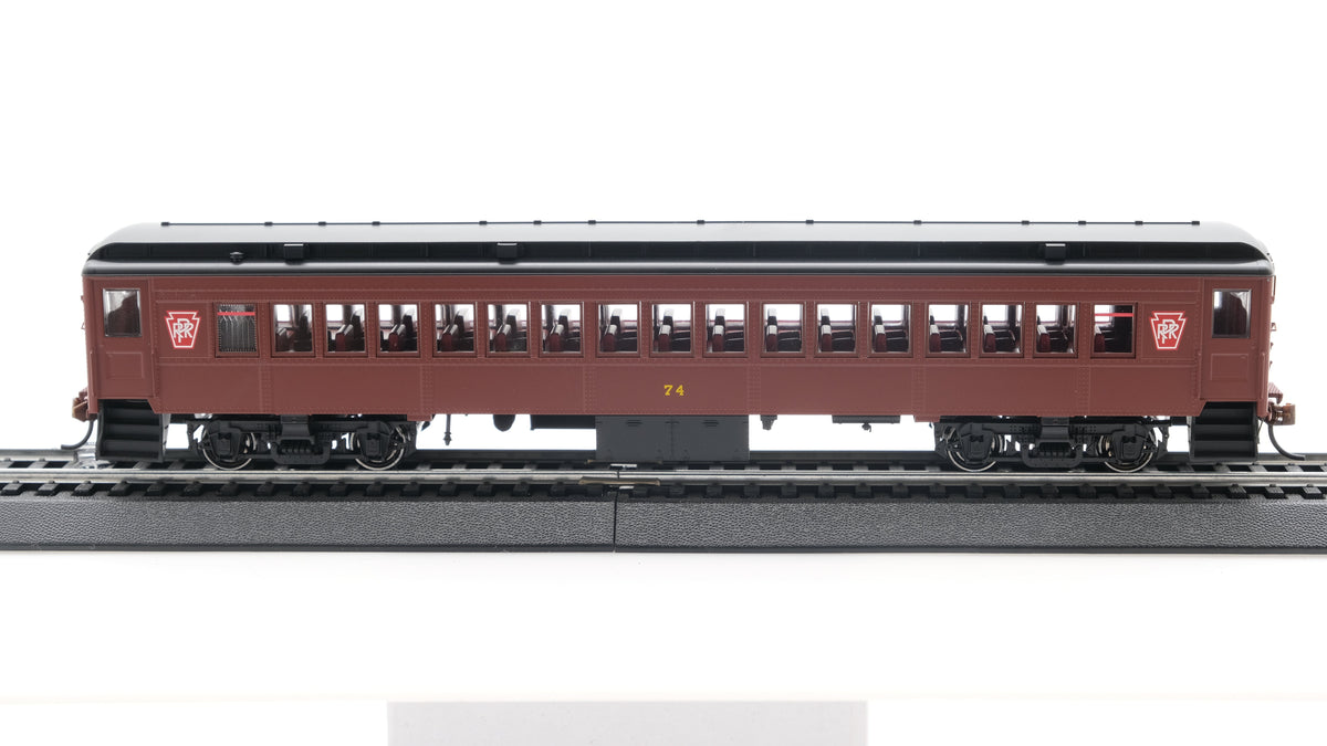 Con-Cor HO Scale MuP-54 Pennsylvania Keystone Tuscan Red Black Roof Coach 74